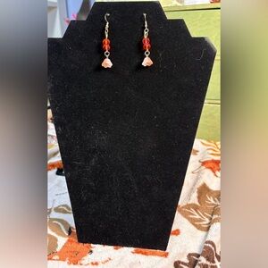 Orange flower and K-9 crystal earrings
